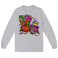 Moon Dust mardi gras louisiana map Long Sleeve Tee - OliviaCreatesArt
