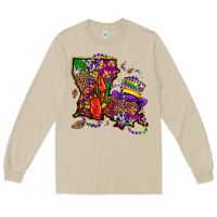 Mushroom mardi gras louisiana map Long Sleeve Tee - OliviaCreatesArt
