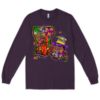 Plum mardi gras louisiana map Long Sleeve Tee - OliviaCreatesArt