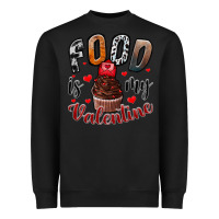 Black Food İs My Valentine Heavyweight Sweatshirt - SublimationCraftShop