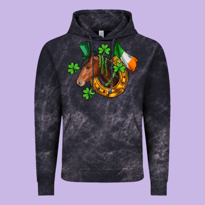 Horse With Horseshoe St. Patrick's Vintage Hoodie Designed By Cowgirlartshop
