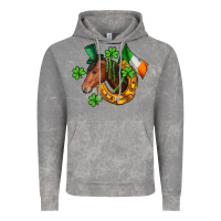 Cloud Rock Horse with horseshoe St. Patrick's Vintage Hoodie - CowGirlArtShop