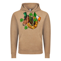 Vintage Coffee Horse with horseshoe St. Patrick's Vintage Hoodie - CowGirlArtShop