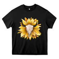 Black sunflower bull skull Heavy Core Tee - JahusDesignShop
