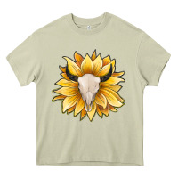 Mossy sunflower bull skull Heavy Core Tee - JahusDesignShop