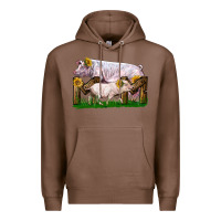 Chestnut Mom With White Chester Pig And Baby Pig Premium Hoodie - LillyAllenDesigns