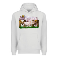 Dove Grey Mom With White Chester Pig And Baby Pig Premium Hoodie - LillyAllenDesigns