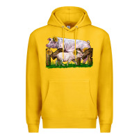 Lemon Mom With White Chester Pig And Baby Pig Premium Hoodie - LillyAllenDesigns