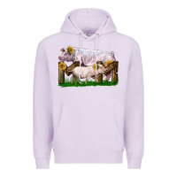 Lilac Mom With White Chester Pig And Baby Pig Premium Hoodie - LillyAllenDesigns