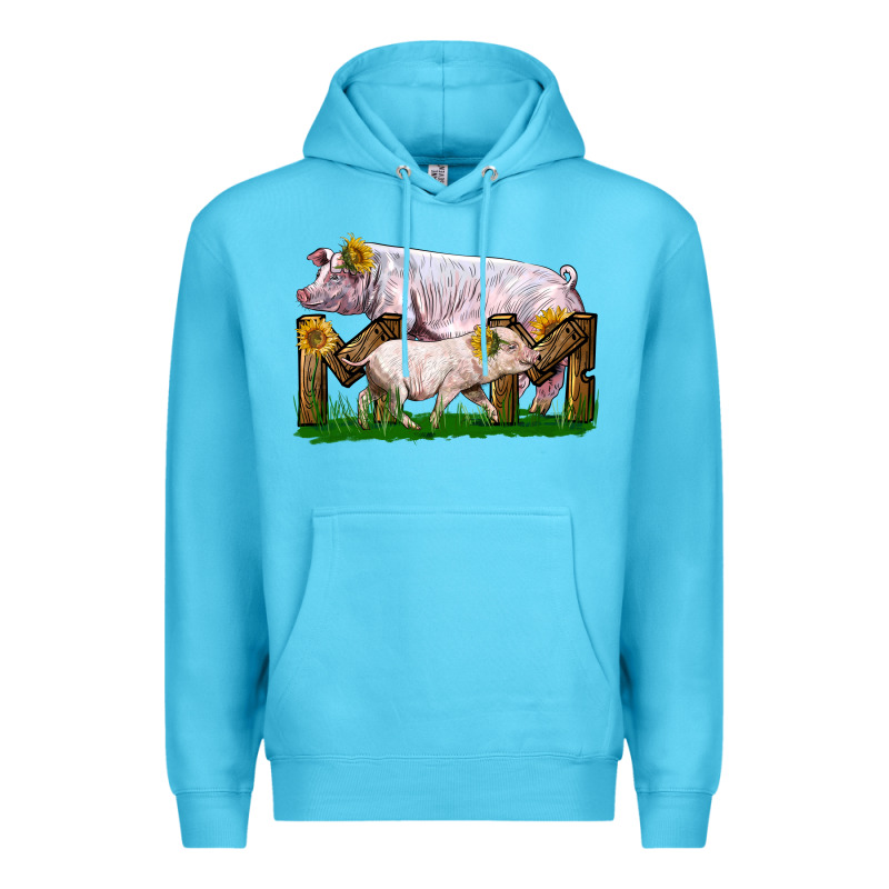 Mom With White Chester Pig And Baby Pig Premium Hoodie by LillyAllenDesigns | Teevron