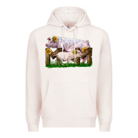 Pale Pink Mom With White Chester Pig And Baby Pig Premium Hoodie - LillyAllenDesigns