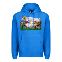 True Royal Mom With White Chester Pig And Baby Pig Premium Hoodie - LillyAllenDesigns