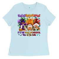 Baby Blue Hallothanksmas it's the most wonderful time of the Ladies Tee - NancyCooperArtShop