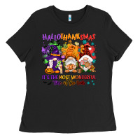 Black Hallothanksmas it's the most wonderful time of the Ladies Tee - NancyCooperArtShop