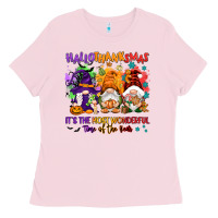 Bubblegum Pink Hallothanksmas it's the most wonderful time of the Ladies Tee - NancyCooperArtShop