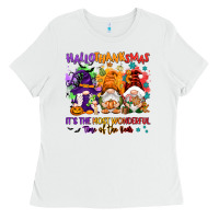 White Hallothanksmas it's the most wonderful time of the Ladies Tee - NancyCooperArtShop