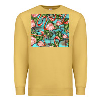 Antique Gold flamingos with leaves Premium Sweatshirt - BarkalooDesign