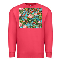 Cardinal flamingos with leaves Premium Sweatshirt - BarkalooDesign