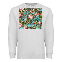 Dove Grey flamingos with leaves Premium Sweatshirt - BarkalooDesign
