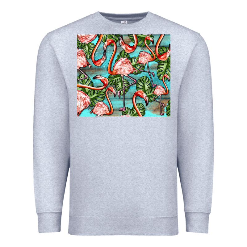 Flamingos With Leaves Premium Sweatshirt by BarkalooDesign | Teevron