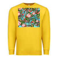Lemon flamingos with leaves Premium Sweatshirt - BarkalooDesign