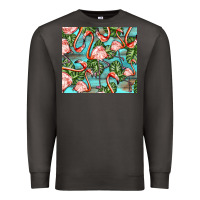 Smoke flamingos with leaves Premium Sweatshirt - BarkalooDesign