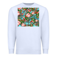 White flamingos with leaves Premium Sweatshirt - BarkalooDesign
