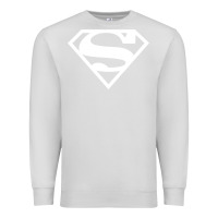 Dove Grey Supergirl White & Pink Shield Premium Sweatshirt - longCreatives