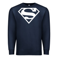 Navy Supergirl White & Pink Shield Premium Sweatshirt - longCreatives