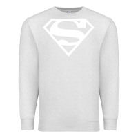 Oatmeal Heather Supergirl White & Pink Shield Premium Sweatshirt - longCreatives