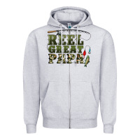 Heather Grey reel great papa Zipper Hoodie - Artiststas