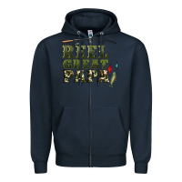 Navy reel great papa Zipper Hoodie - Artiststas