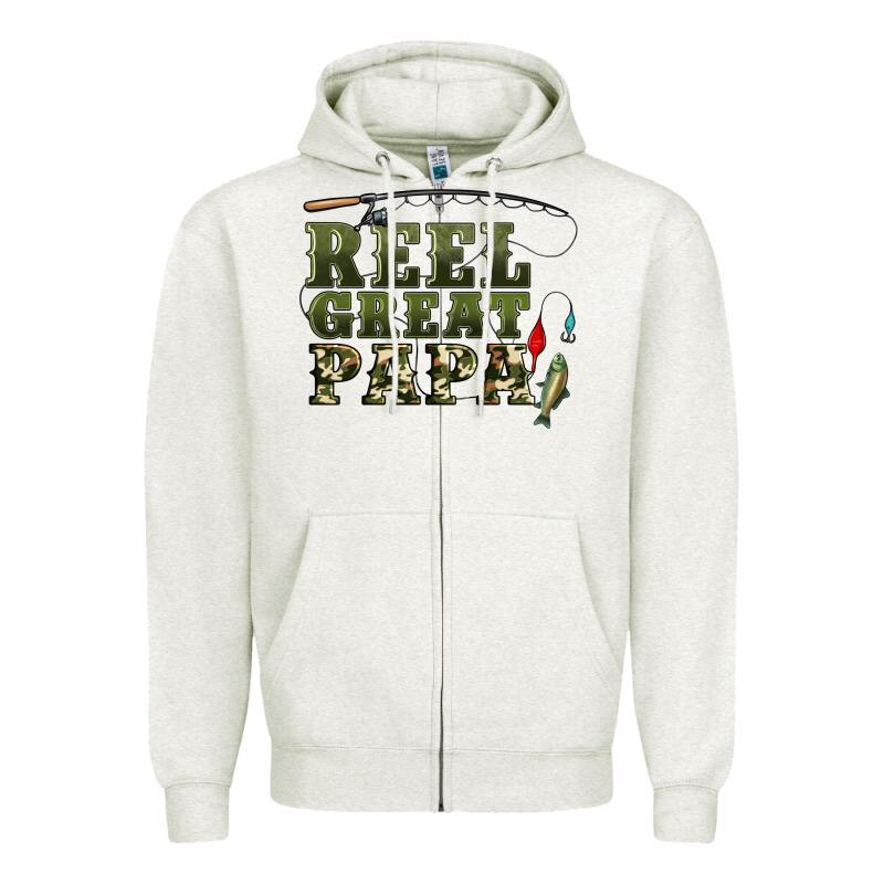 Reel Great Papa Zipper Hoodie by Artiststas | Teevron