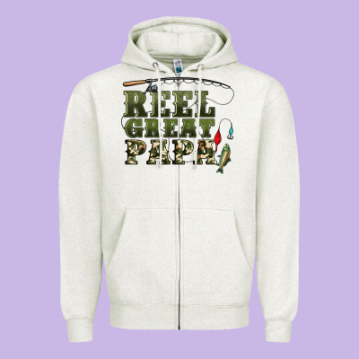 Reel Great Papa Zipper Hoodie Designed By Artiststas