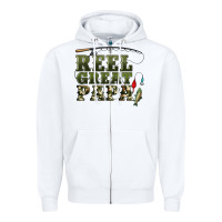 White reel great papa Zipper Hoodie - Artiststas