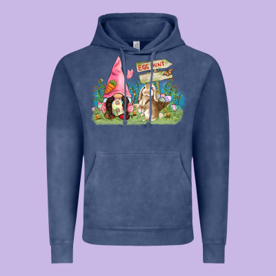 Easter Gnome And Rabbit Egg Hunt  Easter Day Vintage Hoodie Designed By Cowgirlartshop