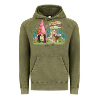 Vintage Olive Easter gnome and rabbit egg hunt  Easter Day Vintage Hoodie - CowGirlArtShop