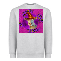 Heather Grey Halloween Saanen Goat Heavyweight Sweatshirt - LillyAllenDesigns