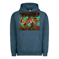 Pigment Midnight Navy love  and leopard with keys Urban Hoodie - AdoDesignShop