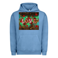 Pigment Pebble Blue love  and leopard with keys Urban Hoodie - AdoDesignShop