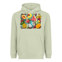 Matcha summer fruits background Heavyweight Hoodie - BarkalooDesign