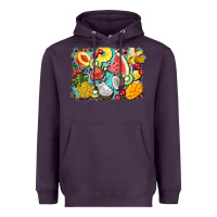 Plum summer fruits background Heavyweight Hoodie - BarkalooDesign