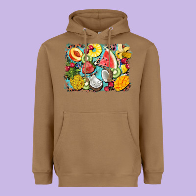 Summer Fruits Background Heavyweight Hoodie Designed By Barkaloodesign