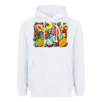 White summer fruits background Heavyweight Hoodie - BarkalooDesign