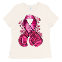Bone breast cancer with boxing gloves Ladies Tee - NancyCooperArtShop
