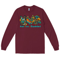 Burgundy peace love thunderbird Long Sleeve Tee - OliviaCreatesArt