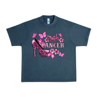 Midnight Navy Crush Cancer with high heels Cancer Awareness Urban Heavy Tee - HowdyJamesFarm