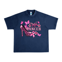Navy Crush Cancer with high heels Cancer Awareness Urban Heavy Tee - HowdyJamesFarm
