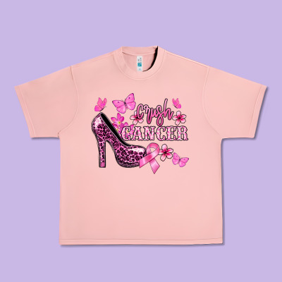 Crush Cancer With High Heels Cancer Awareness Urban Heavy Tee Designed By Howdyjamesfarm