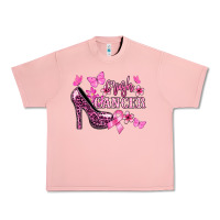 Salmon Crush Cancer with high heels Cancer Awareness Urban Heavy Tee - HowdyJamesFarm